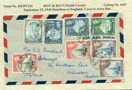 KGV & KGVI Parish Covers Hamilton September 25, 1940 KGPC 141