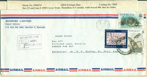 Postage Due QEII PDQ 74