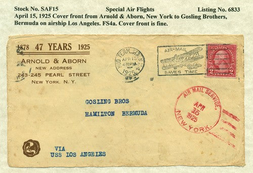Special Air Flights 4/15/1925 SAF 15
