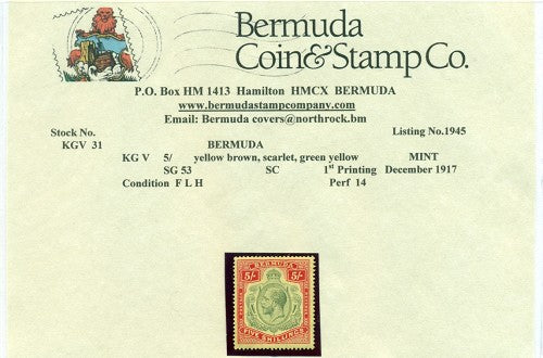 5/-  1st printing December 1917 - FLH