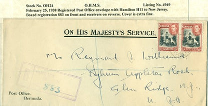OHMS Hamilton H11- Hamilton P.O. envelope February 25, 1938