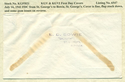 KGV & KGVI FDC Covers 7/16/1941 KG6C 21