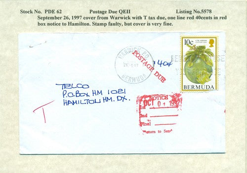 Postage Due QEII PDQ 62