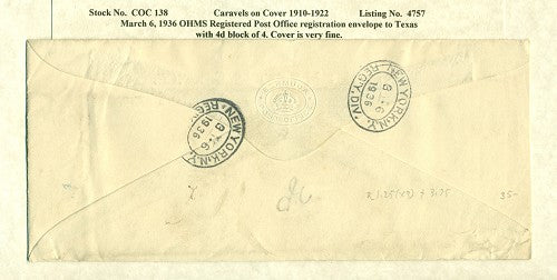 Caravels on Cover 1910-22, 138
