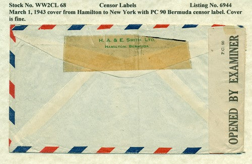 Censor Label PC90 WW2CL 68