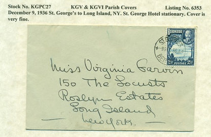 KGV & KGVI Parish Covers St. George's December 9, 1936 KGPC 27