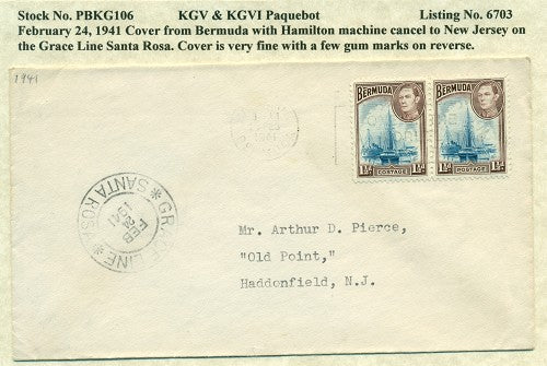 Paquebot Mail from February 24, 1941 PBM 106
