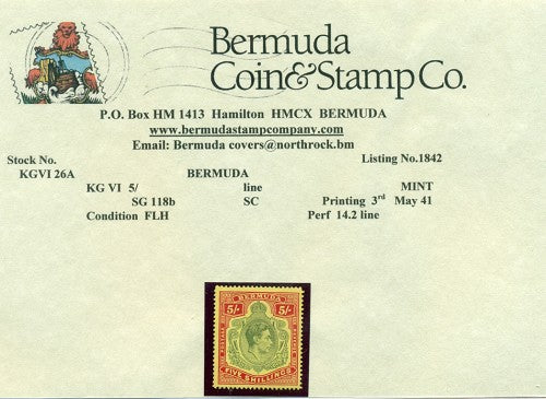 5/-  Third printing May 1941 -KGVI26a