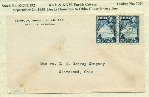 KGV & KGVI Parish Covers docks hamilton, 1949 KGPC 192