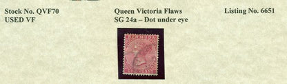 Queen Victoria Flaws Dot under eye SG-24a QVF 70