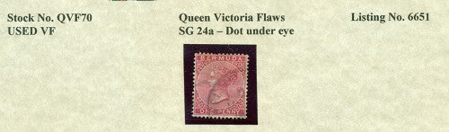 Queen Victoria Flaws Dot under eye SG-24a QVF 70