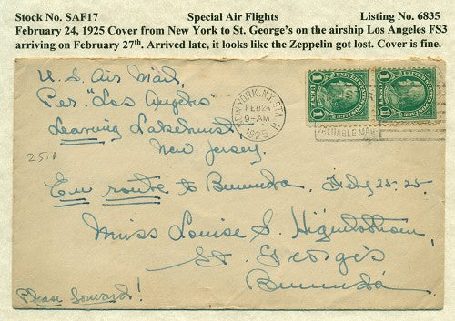 Special Air Flights 2/24/1925 SAF 17
