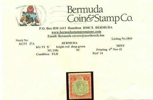 5/-  Fourth printing November 1941 -KGVI27a