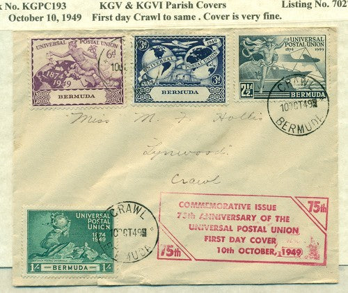 KGV & KGVI Parish Covers crawl, 1949 KGPC 193