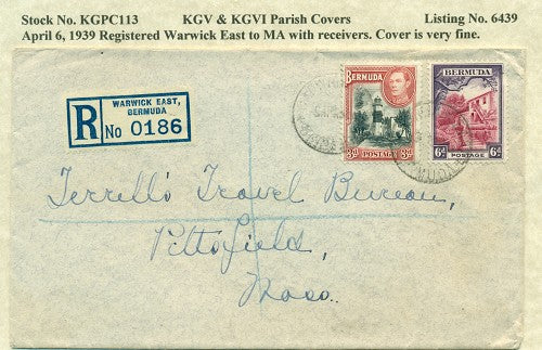 KGV & KGVI Parish Covers Warwick East April 6, 1939 KGPC 113