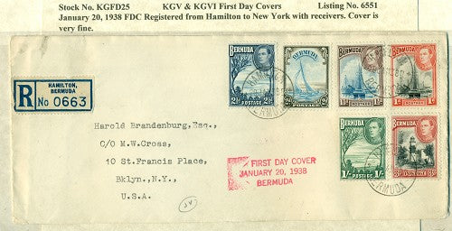 KGV & KGVI FDC Covers 1/20/1938 KG6C 25