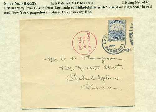 Paquebot Mail from February 9, 1932