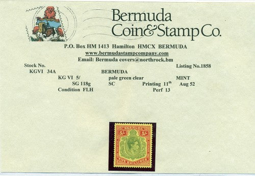 5/-  Eleventh printing August 1952 -KGVI34a