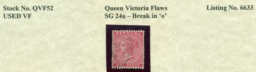 Queen Victoria Flaws Break in 'o' SG-24a QVF 52