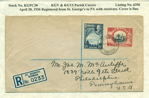 KGV & KGVI Parish Covers St. George's April 28, 1936 KGPC 30