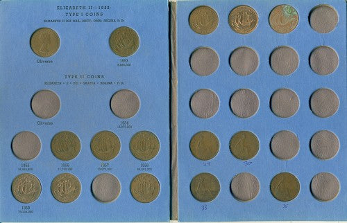 1929-65 KGVI copper half pennies