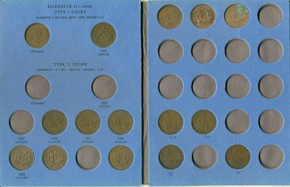 1929-65 KGVI copper half pennies