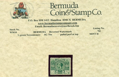 1/2d green sg 75w tercentenary