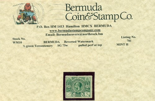 1/2d green sg 75w tercentenary