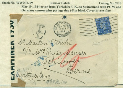 Censor Label PC90 WW2CL 69