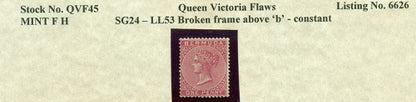 Queen Victoria Flaws Broken frame SG-24 QVF 45