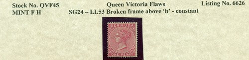 Queen Victoria Flaws Broken frame SG-24 QVF 45