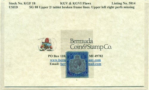 KGV & KGVI Flaws, Frame flaw -KGF 18