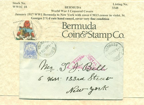 January 1917 Bermuda to New York