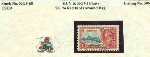 KGV & KGVI Flaws, Red birds around flag -KGF68