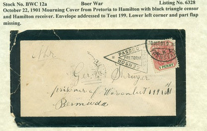 Mourning Cover - October 22, 1901 BWC 12A