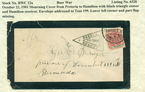 Mourning Cover - October 22, 1901 BWC 12A