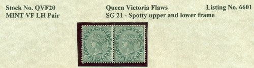 Queen Victoria Flaws Spotty frame SG-21 QVF 20
