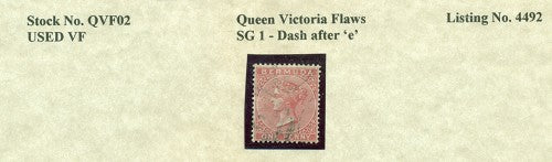 Queen Victoria Flaws Dash after 'e' SG-1