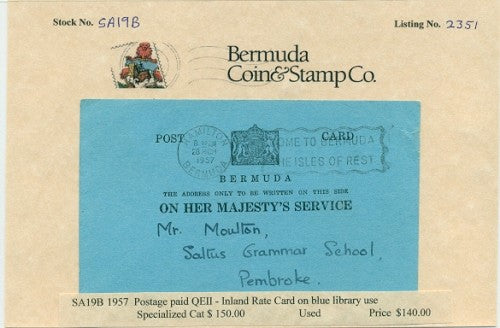 1957 Postage Paid OHMS card