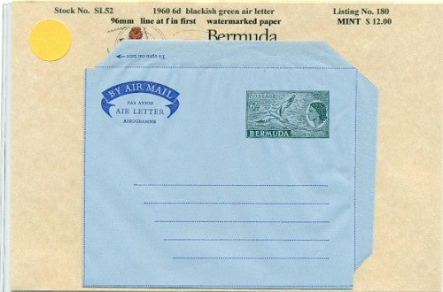 1960 6d blackish green air letter