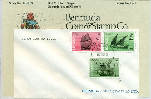 Ships overprints 1990 3 stamps Aug '90