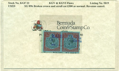 KGV & KGVI Flaws, Broken crown -KGF 23