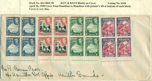 KGV & KGVI Blocks on Cover KGBC 30