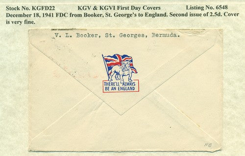 KGV & KGVI FDC Covers 12/18/1941 KG6C 22