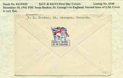 KGV & KGVI FDC Covers 12/18/1941 KG6C 22