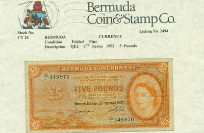 QE2 1st series 1952 5 Pound-Note