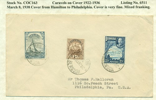 Caravels on Cover 1910-22 COC 163