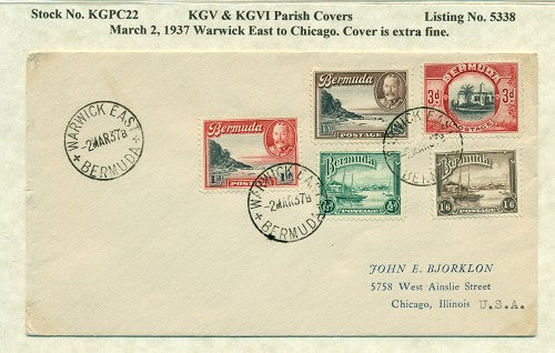KGV & KGVI Parish Covers Warwick East March 2, 1937