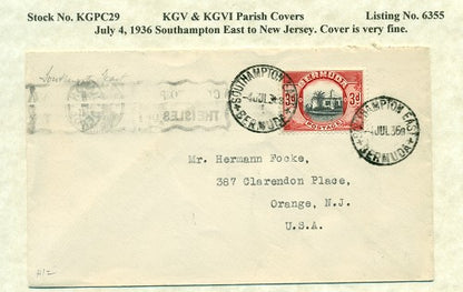 KGV & KGVI Parish Covers Southampton East July 14, 1936 KGPC 29