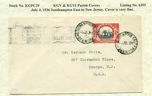KGV & KGVI Parish Covers Southampton East July 14, 1936 KGPC 29